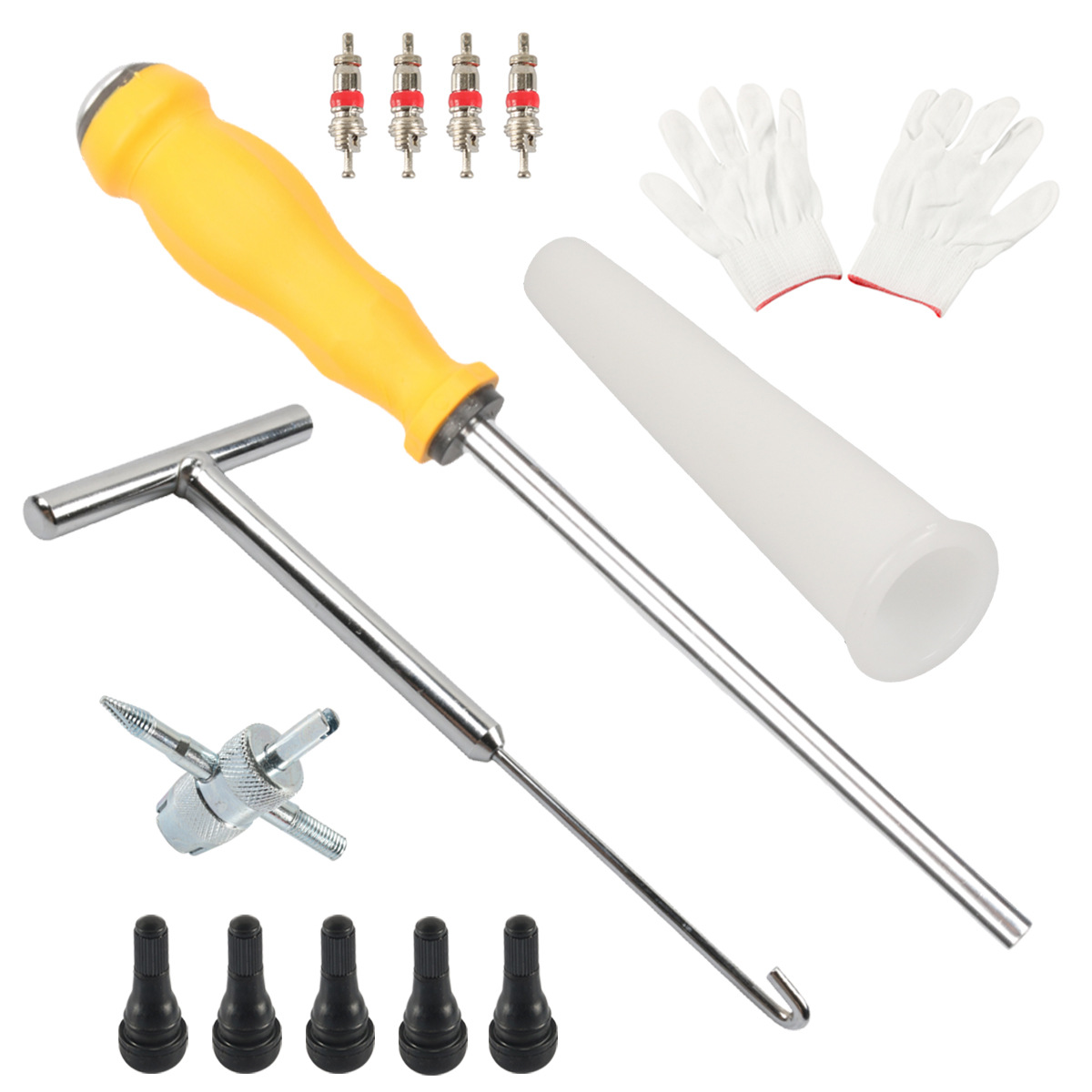 Common Tools In Workshop - Ventielkernentrekker en -installatiegereedschapset, 15-delig, compatibel met