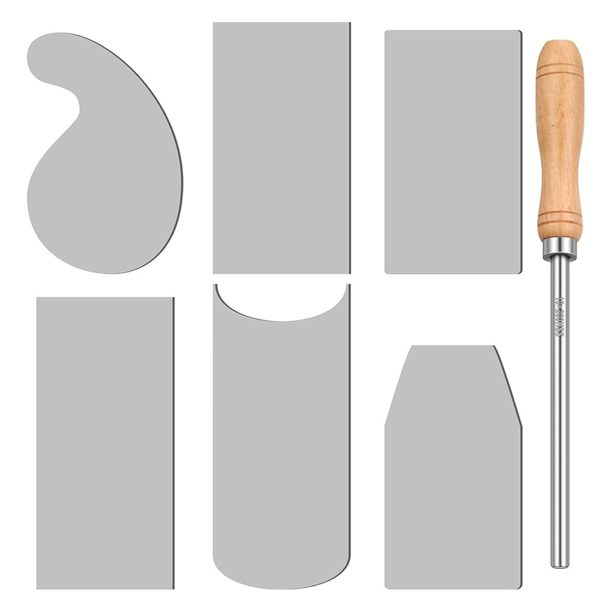 Card Scraper Cabinet - A06K Kaartschraper Burnisher en 6-delige kastschraperset